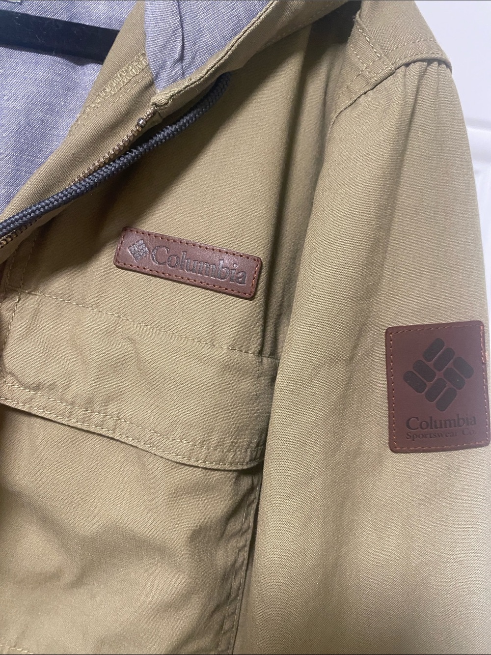 Columbia Men's Hooded Four Pocket Military Field Jacket Olive Green Size Medium - Picture 14 of 16